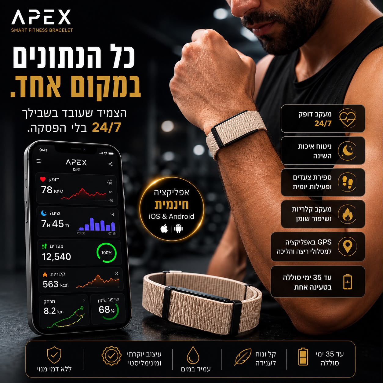 APEX Pulse | צמיד בריאות חכם